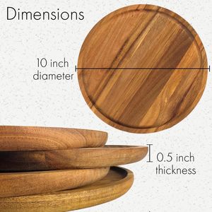 Assiettes rondes en bois de <span class=keywords><strong>teck</strong></span>, idéales pour les enfants, assiettes et plateaux de service en bois - Product Image 2