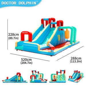 Doctor Dolphin Trượt Nước Bơm Hơi Với Bể Bơi Vải Nylon <span class=keywords><strong>Bouncer</strong></span> Bơm Hơi Với Nhà Sản Xuất Trượt Trung Quốc - Product Image 4
