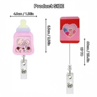 Nouveau porte-badge rétractable en plastique à thème médical (flacon de médicament, tasse à café), accessoire pour carte d'identité, accessoires pour infirmières, rotation à 360 degrés