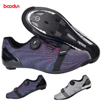Chaussures de cyclisme sur route Boton Sports New 1430 Flyknit en fibre de carbone, respirantes, antidérapantes, avec amorti pour l'extérieur