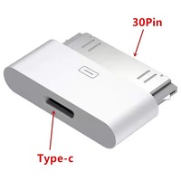 Kabel Konverter Pengisian Daya USB C Lighting ke 30Pin Tipe C 8Pin ke 30 Pin untuk IPhone 4 4S IPad 2 3 IPod