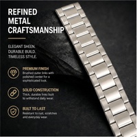 Correa de Reloj Clásica de Acero Inoxidable Sólido, Correa de Repuesto de Metal Plateado con Cierre Plegable, Brazalete para Reloj de Hombre