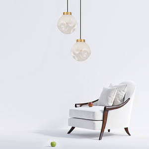 Lustre en verre teinté minimaliste moderne, LED au milieu, hauteur réglable, lumière suspendue de luxe pour restaurant, bar - Product Image 2