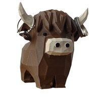 Support à bagues en résine style moderne Vache des Highlands, écologique, portable, pour décoration intérieure et de bureau, idéal pour anniversaire