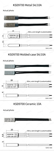 Protecteur thermique bimétallique KSD9700 250V 5A à réinitialisation automatique, interrupteur thermique NO/<span class=keywords><strong>NC</strong></span> pour la protection contre la surchauffe du moteur - Product Image 4