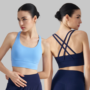 Sujetador <span class=keywords><strong>de</strong></span> Yoga <span class=keywords><strong>de</strong></span> entrenamiento con tirantes delanteros y anchos para gimnasio en forma <span class=keywords><strong>de</strong></span> U - Product Image 1