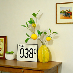 Planta Artificial de Limón con Florero de Cerámica, Decoración para Interiores del Hogar, Decoración para Bodas - Product Image 4