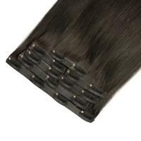 Extensions de cheveux vietnamiennes 100 % Remy en gros, à clipser, double trame, clips invisibles en acier inoxydable, logo personnalisé pour salon, livraison rapide