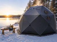 Tente de sauna à dôme triple couche Oxford 300D/420D/600D pour 8 à 10 personnes, imperméable, ignifuge, avec fenêtre en TPU