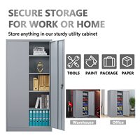 Armoire de rangement en métal avec 2 portes et 4 étagères, armoire de rangement en acier verrouillable pour bureau, garage, entrepôt