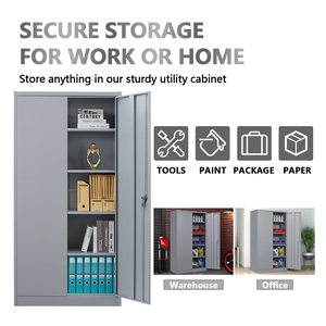 Tủ Đựng Đồ Bằng Kim Loại Có 2 Cửa Và <span class=keywords><strong>4</strong></span> Kệ Tủ Đựng Đồ Bằng Thép Có Thể Khóa Cho Nhà Để Xe Văn Phòng - Product Image 6