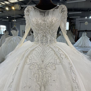 فستان زفاف أبيض فاخر للسيدات بمقاس كبير Mn110 للبيع بالجملة فستان زفاف أنيق وأنيق للزفاف - Product Image 4