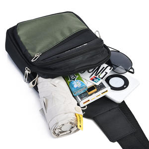 Kelylek - Bolso de pecho para hombre, tela Oxford, con bloques de color, multicapa, moderno, para viajes de negocios, para ir al trabajo, gris, negro, verde, azul - Product Image 4