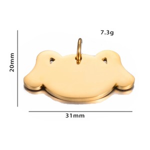 Breloques en acier inoxydable en forme de tête d'animal, pendentifs loup, cerf, lapin, étiquettes d'identification vierges en métal pour collier d'animal et fabrication de bijoux DIY - Product Image 6