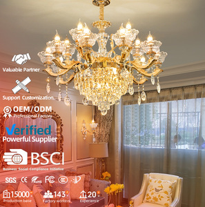 Lustre en cristal de luxe haut de gamme de style européen blanc chaud contemporain pour salon ville ancienne maisons auto-construites ville - Product Image 1