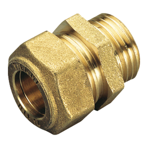 TIEMME Raccord de compression droit mâle jaune avec joint torique pour gaz, diamètre 1 pouce - Product Image 1