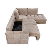 Canapé-lit deux places en velours au design moderne européen avec rangement, écologique et durable, mobilier rembourré pour salon