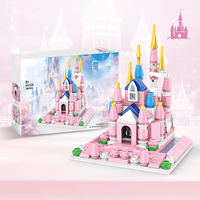 JKC7626 MOC, modelo de construcción creativo, Castillo rosa, 156 Uds., conjunto de bloques de construcción de ensamblaje de partículas pequeñas, juguete de colección de plástico para regalo