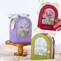 High End Halbrunde Exquisite Geschenk boxen Geschenk verpackung Starres Papier Luxus Elegante Leere Hochzeits bevorzugung Candy Box mit Band