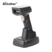 Escáner Inalámbrico de Mano con Lector de Códigos de Barras 1D y 2D, Distancia de Escaneo Larga de 1200 mm, con Base de Soporte