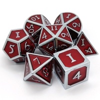 Jeu de dés en métal DND D & D 7 pièces de D20 D12 D10 D8 D6 D4 pour jeux donjons et Dragons TTRPG