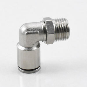 MPL一触式M5 1/8 “1/4” 3/8 “1/2” L型黄铜气动金属接头管道空气配件90 ° 公弯头推拉连接器 - Product Image 5