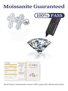 Klasik 925 ayar gümüş çapraz küpe yeni popüler günlük Moissanite damızlık aksesuarları kadınlar için Trendy stil hediye için - Product Image 3