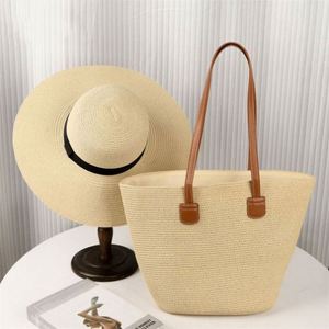 Sac de plage et chapeau unisexe en paille de papier, style décontracté à large bord, pour l'été, les vacances, la pêche et le ski - Vente en gros - Product Image 6