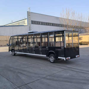 Autobús Eléctrico de Alta Calidad Estilo Vintage, Carro de Golf Eléctrico de 23 Asientos, Autobús Turístico Negro Grande con 23 Asientos - Product Image 3