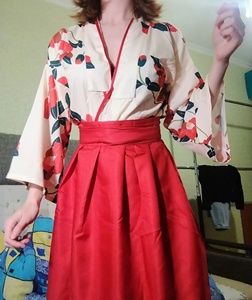 Kimono Sakura Girl, Vestido Vintage con Estampado Floral Estilo Japonés, Disfraz de Camelia para Mujer, <span class=keywords><strong>Haori</strong></span> Yukata, Ropa Asiática - Product Image 5