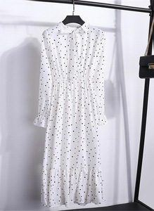Robe décontractée Style coréen à imprimé Floral pour femmes, chemise mi-longue en mousseline de soie, manches longues, nœud papillon, collection printemps-hiver, 2020 - Product Image 5