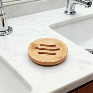 Jabonera Redonda de Bambú Ecológica y Duradera al por Mayor con Diseño Moderno para Ducha y Baño - Product Image 3