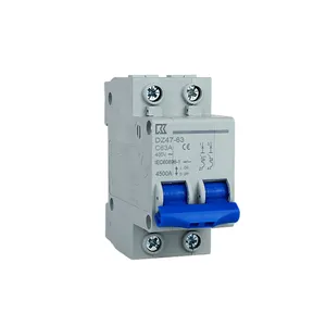 ผู้ผลิต AC/DC MCB มินิไฟฟ้า DZ47-63 2P 240V 415V 16A 20A 25A เบรกเกอร์ขนาดเล็ก 6KA ความจุทําลาย