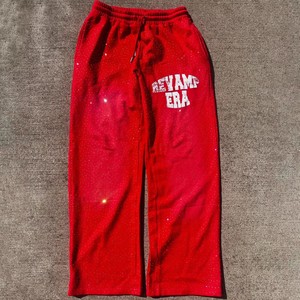 <span class=keywords><strong>Pantaloni</strong></span> sportivi Vintage <span class=keywords><strong>oversize</strong></span> Casual con stampa con Logo personalizzato <span class=keywords><strong>pantaloni</strong></span> larghi con strass lavati con acido sbiadito dal sole - Product Image 2