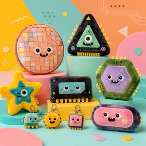 맞춤형 <span class=keywords><strong>칩</strong></span> <span class=keywords><strong>몬스터</strong></span> 봉제인형, 전자제품 매장 전시 및 참신한 기술 선물용 회로 기하학 모양 봉제인형 - Product Image 1