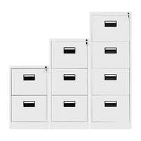Archivador de Acero de Fábrica con 4 Cajones, Mueble de Oficina Metálico para Almacenamiento de Archivos, Estructura Desmontable