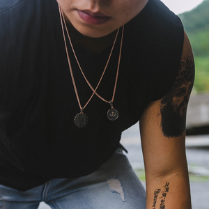 Pendentif rond en Zircon pour femmes, jajjinse, or Rose, lien cubain, diamant scintillant, streetwear, bijoux Hip Hop, pendentif avec pièces de monnaie, collier musulman, <span class=keywords><strong>Allah</strong></span> - Product Image 4