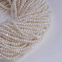 Perles d'eau douce en forme de pomme de terre blanche de 2.8 à 3.2mm en gros-Perles en vrac promotionnelles pour la fabrication de bijoux