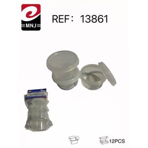 Mini Round Plastic Food Container With Lid 12Pcs For Storage - Product Image 1