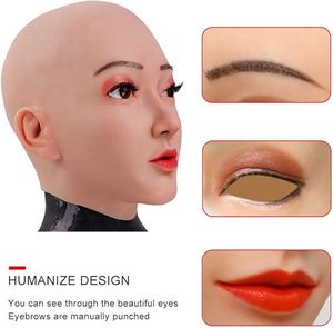2025 thiết kế mới chất lượng cao mềm Silicone Mũ nữ đầy đủ mặt có thể tạo nên mặt nạ mở miệng cho crossdresser chuyển đổi giới tính - Product Image 4