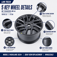 Jante en alliage LinTech 18X8.5J ET38, best-seller, référence OE 1344228-00-A, gris, pour Tesla Model 3 Highland 2024 Plus