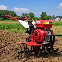 Mini motoculteur à essence à deux roues motrices de 7 ch avec profondeur de travail réglable pour l'utilisation en jardinage