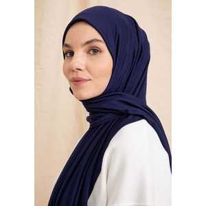 Écharpe en coton bleu marine en popeline unisexe, accessoire léger et doux pour la peau - Product Image 4