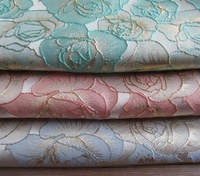 Benang stok benang dicelup kawat emas kain Jacquard dengan tekstur cekung 3D kawat emas perak bunga kain pakaian Jacquard