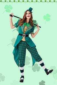 <span class=keywords><strong>Costume</strong></span> de la Saint-<span class=keywords><strong>Patrick</strong></span> pour la famille Fantasia, Irlande, lutin irlandais, elfe, cosplay pour adultes, enfants, enfants, déguisement d'Halloween, Ecopart - Product Image 6