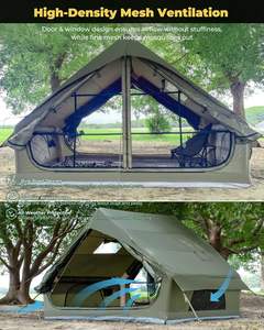 Tienda de campaña inflable, impermeable y cortavientos para las cuatro estaciones, tiendas Oxford con rejilla y ventanas de chimenea. - Product Image 4