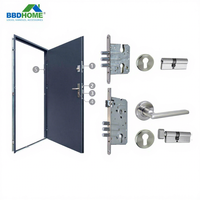 Offre Spéciale : Poignée de porte en aluminium 72 mm et Serrure à cylindre en acier – Ensemble de serrures de porte