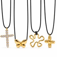 Collier chaîne corde tendance en acier inoxydable plaqué or 18 carats, haute qualité, anti-ternissement, prêt à expédier en gros