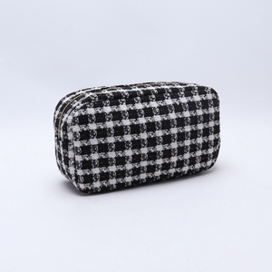 <span class=keywords><strong>Pochette</strong></span> de maquillage en Tweed <span class=keywords><strong>bleu</strong></span> <span class=keywords><strong>marine</strong></span>, nouveau Style, fil coloré à paillettes, boîte de maquillage carrée multifonctionnelle, <span class=keywords><strong>pochette</strong></span> cosmétique - Product Image 4
