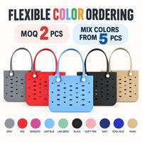 Sac de plage classique de taille moyenne en caoutchouc, sac à main étanche en EVA avec breloques DIY et trous perforés pour femme, idéal pour les voyages et le shopping